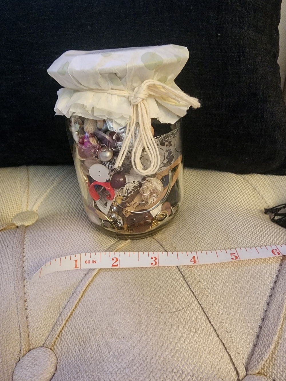 Vintage Mystery Trinket Jar - "Mrs. Of The House"